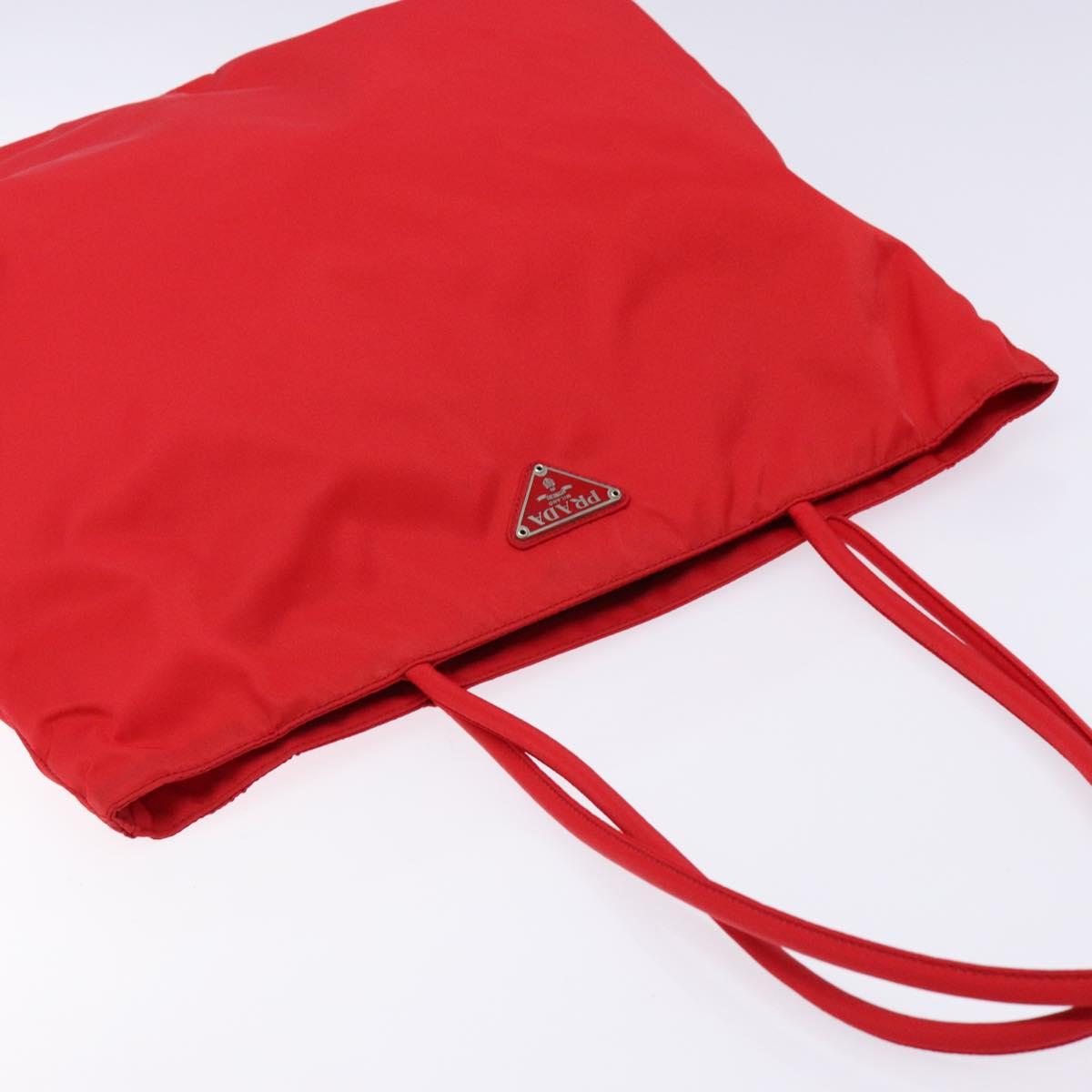 Prada Red Nylon Tote
