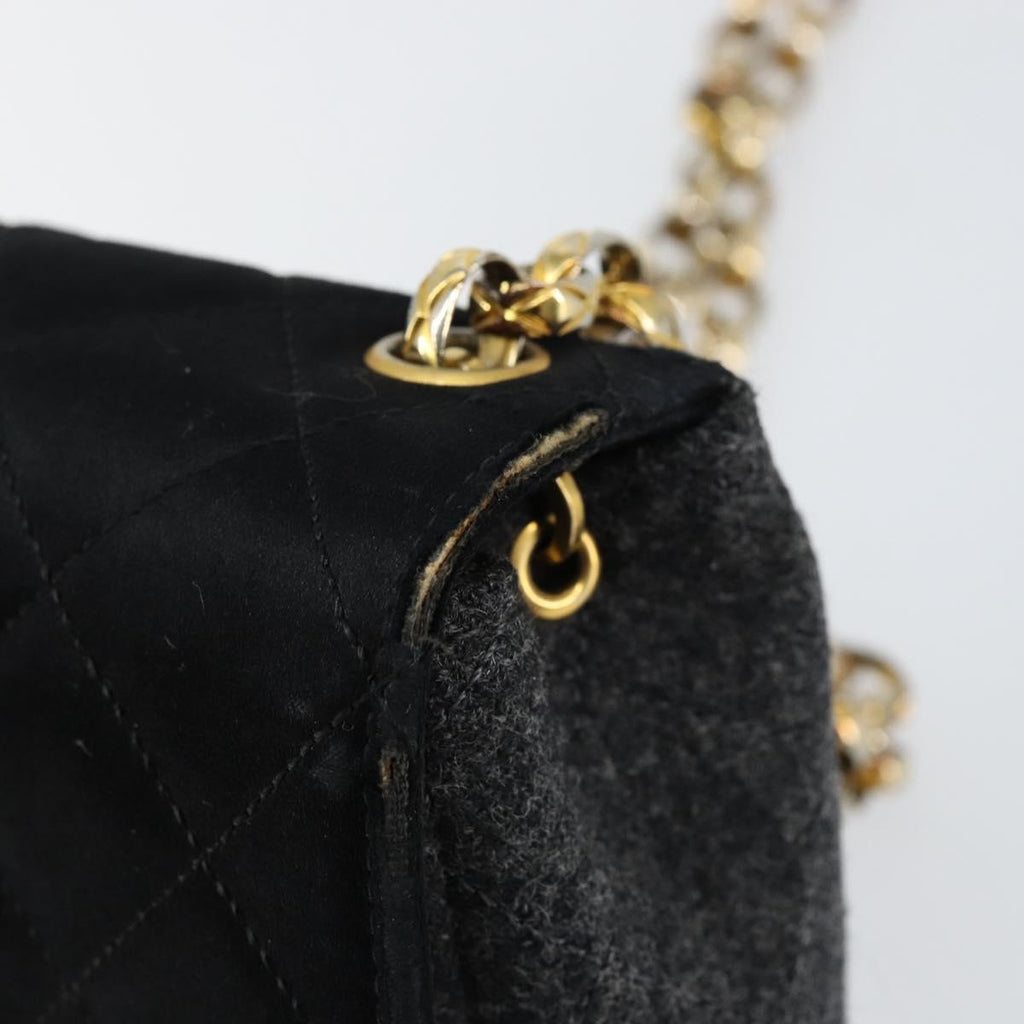 Chanel Grey and Black Flap Bag