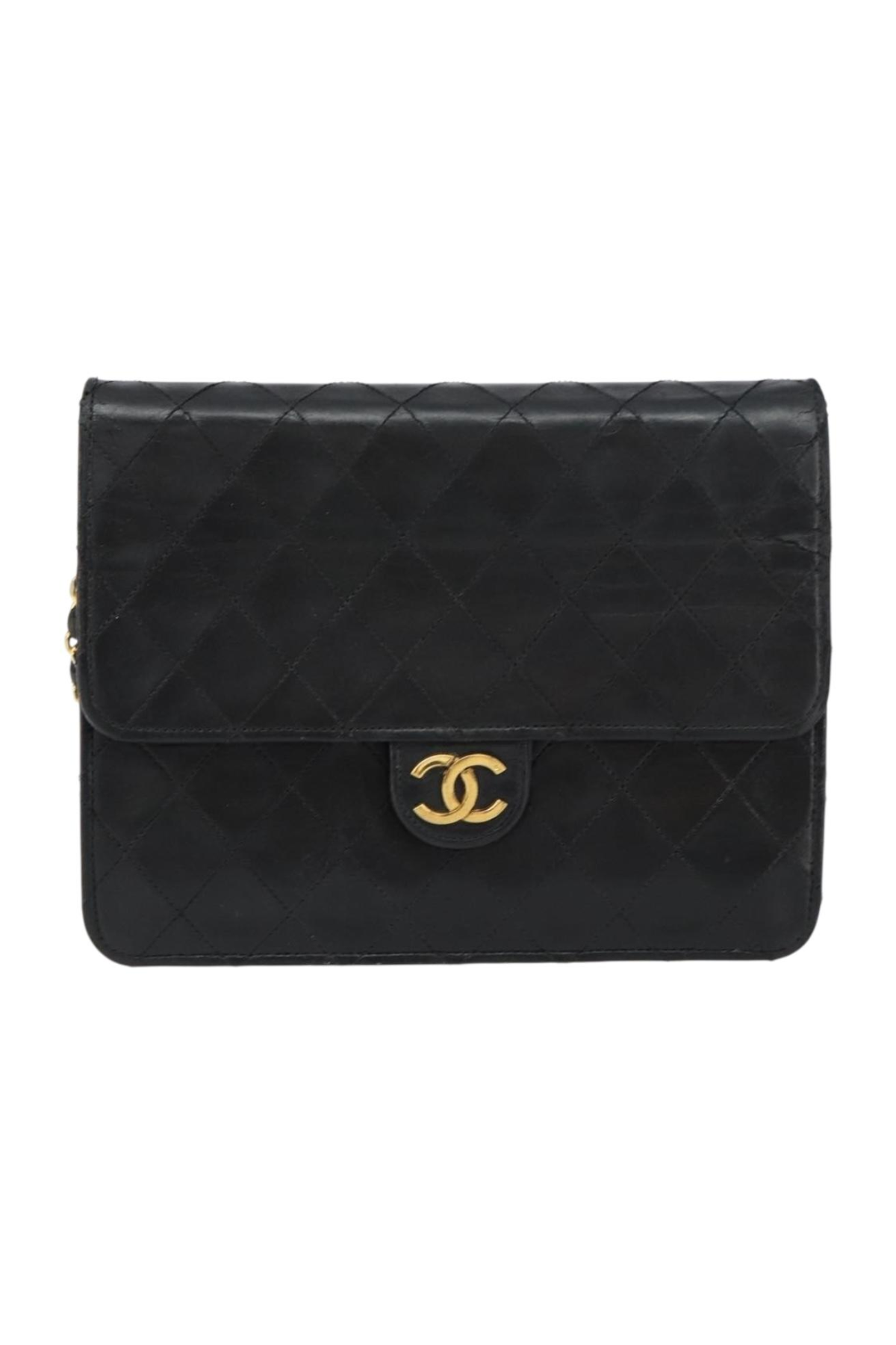Chanel Black and Gold Leather Flap Bag