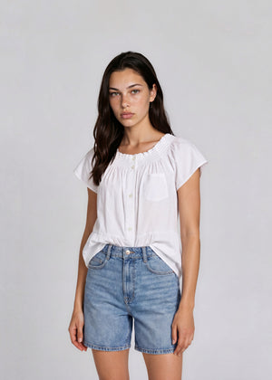 Valentino White Button Blouse