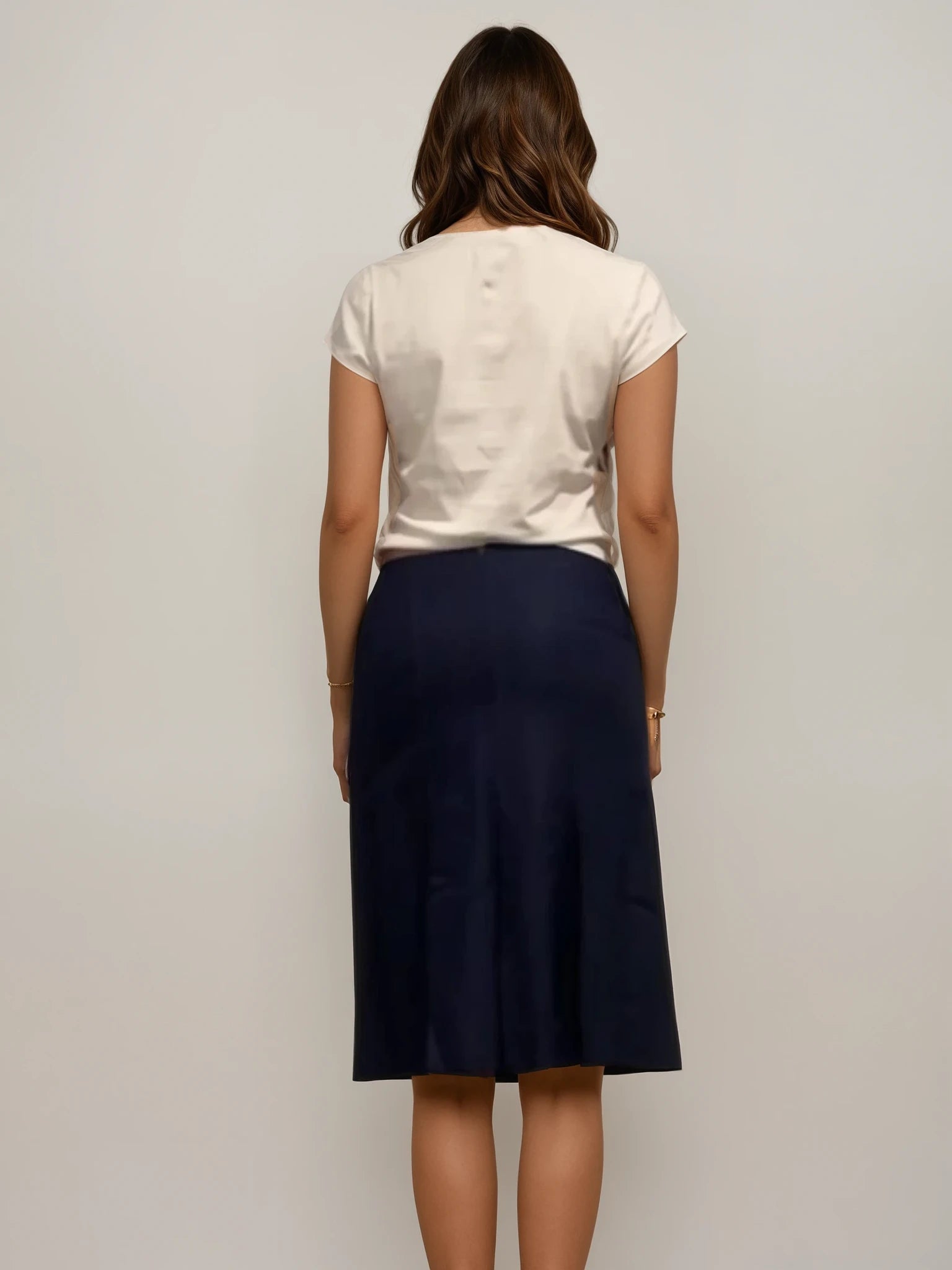 Celine Navy Chain Midi Skirt