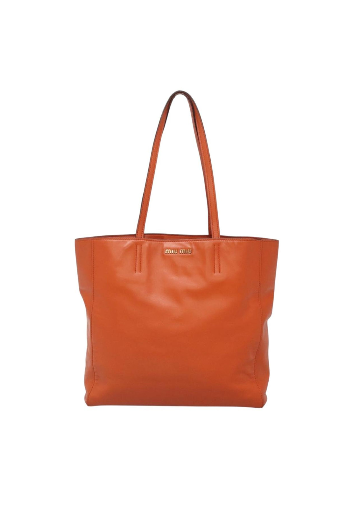 Miu Miu Orange Leather Tote