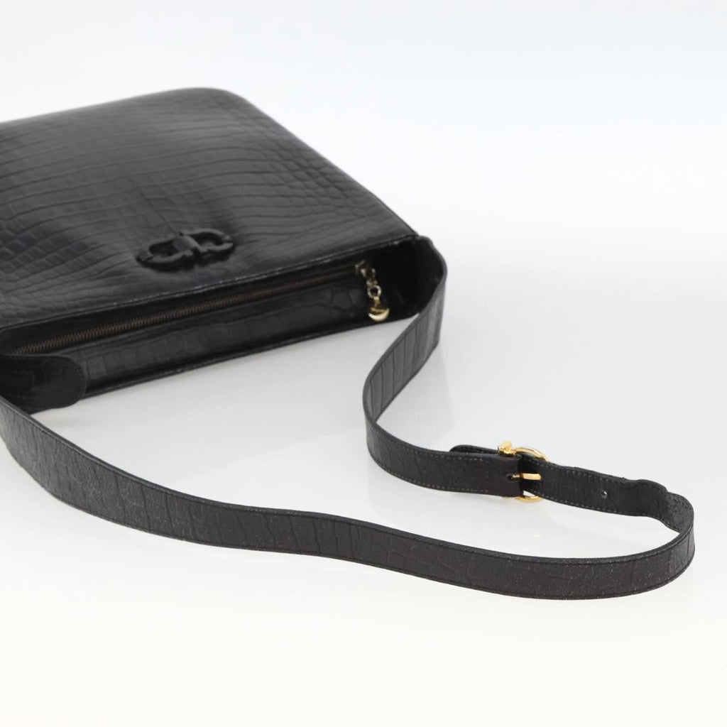 Ferragamo Black Leather Shoulder Bag