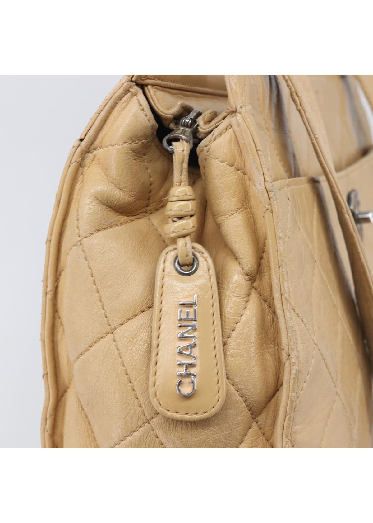 Chanel Beige Quilted Lambskin Tote photo 19