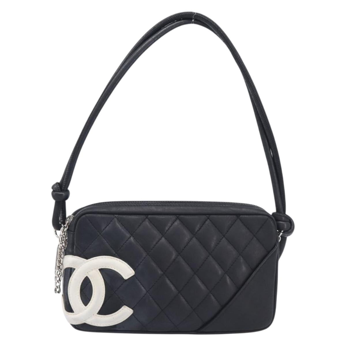 Chanel Black and White Cambon Shoulder Bag front