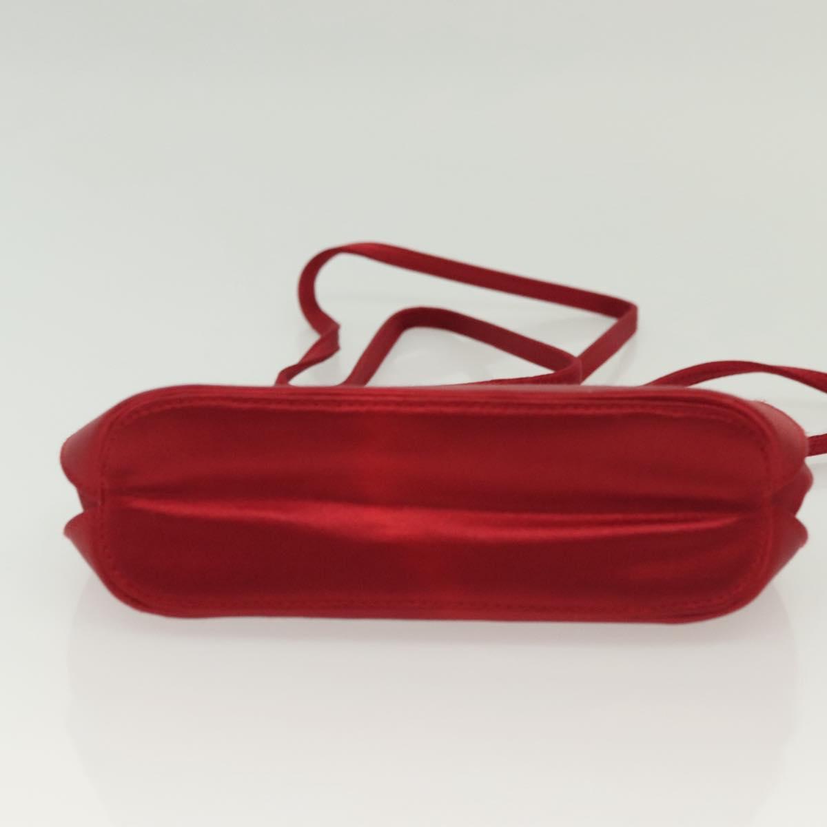 Gucci Red and Silver Bamboo Evening Bag