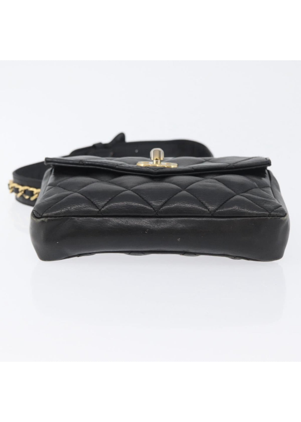 Chanel Black Quilted Leather Belt Bag base