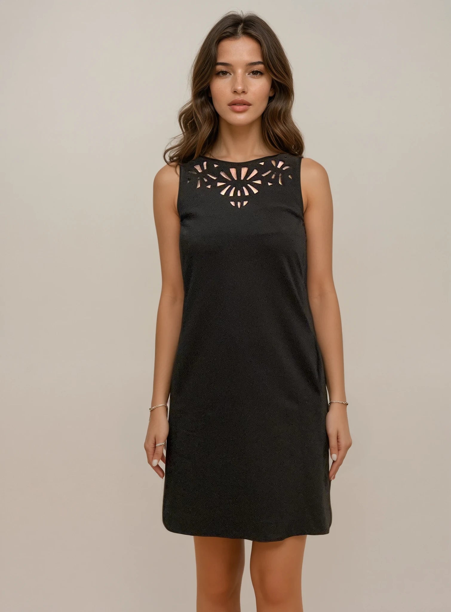 Etro Black Lasercut Mini Dress