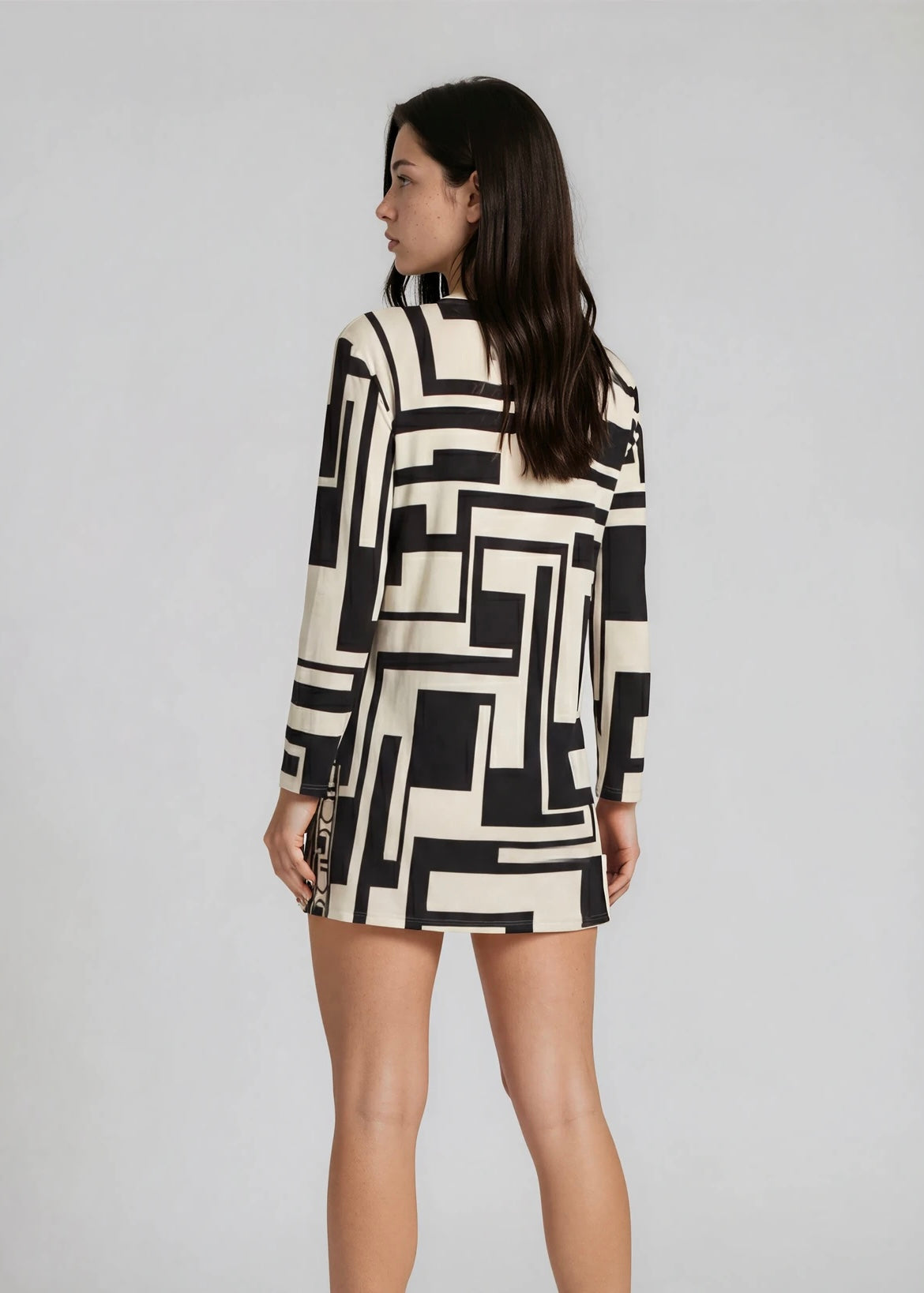 Pucci Black and White Printed Mini Dress