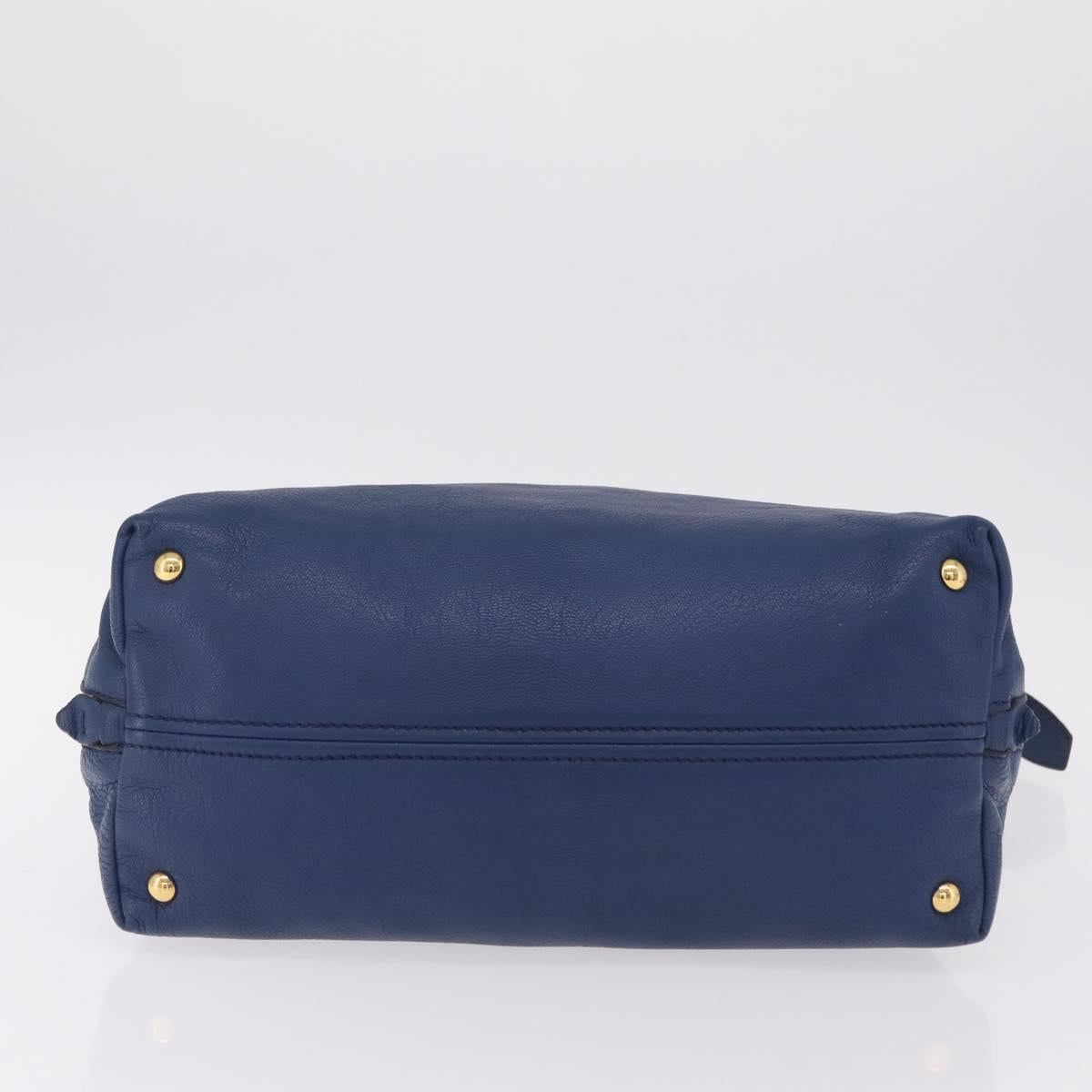 Miu Miu Blue Leather Tote base