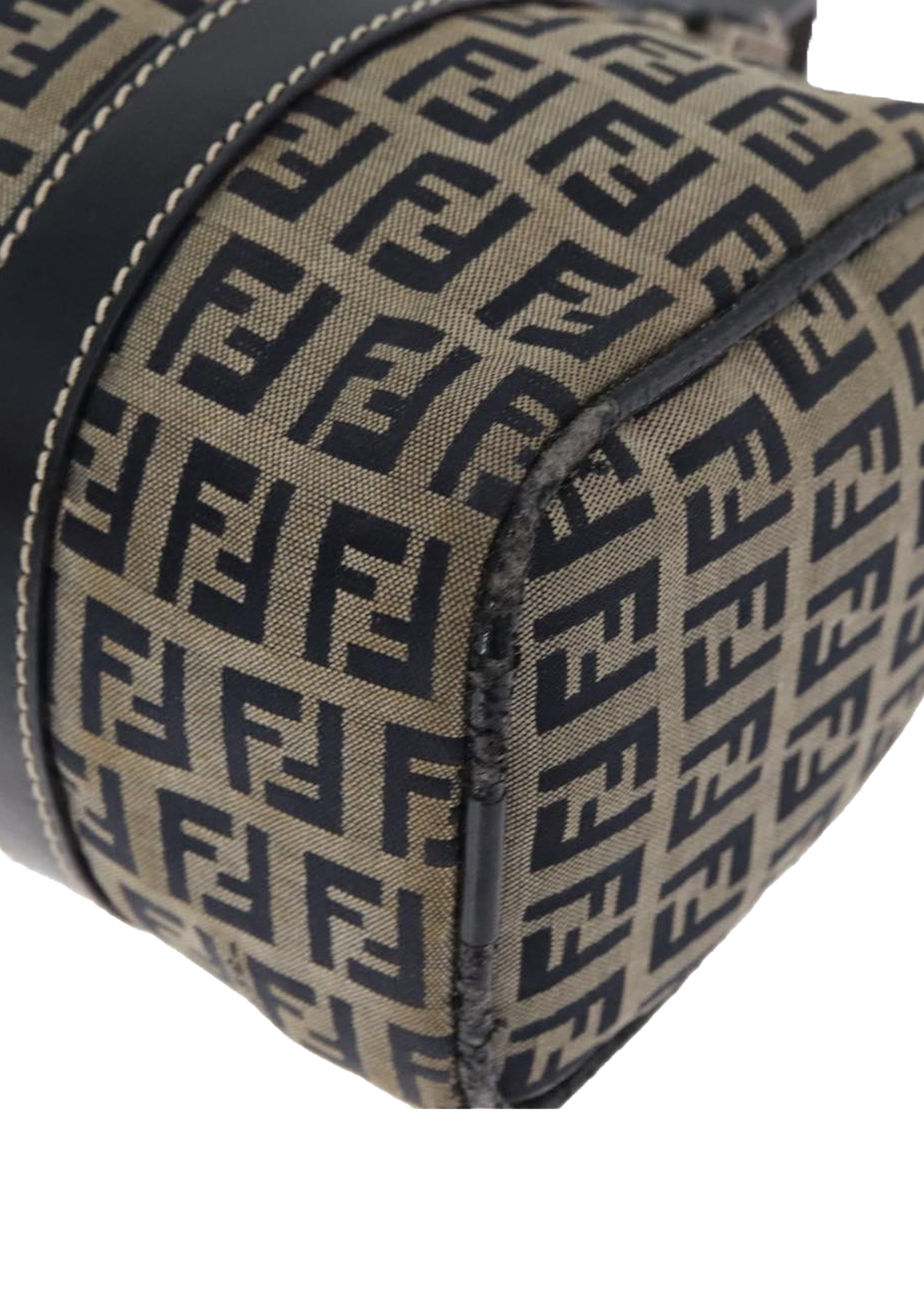 Fendi Navy Zucchino Boston Bag