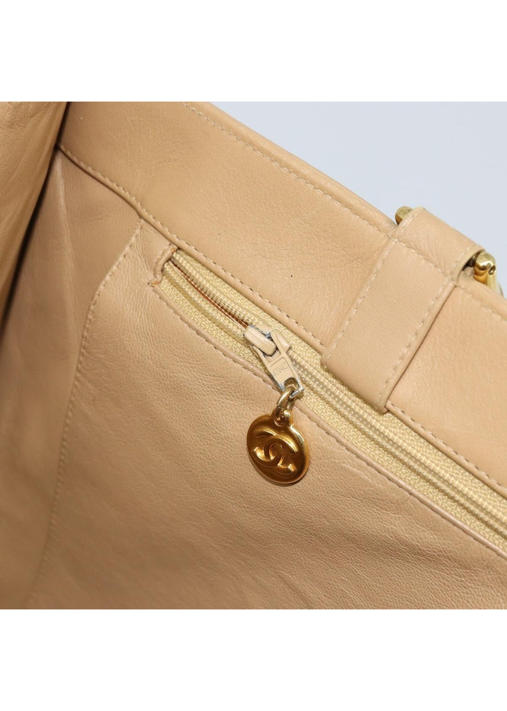 Chanel Tan Leather Chain Tote hardware