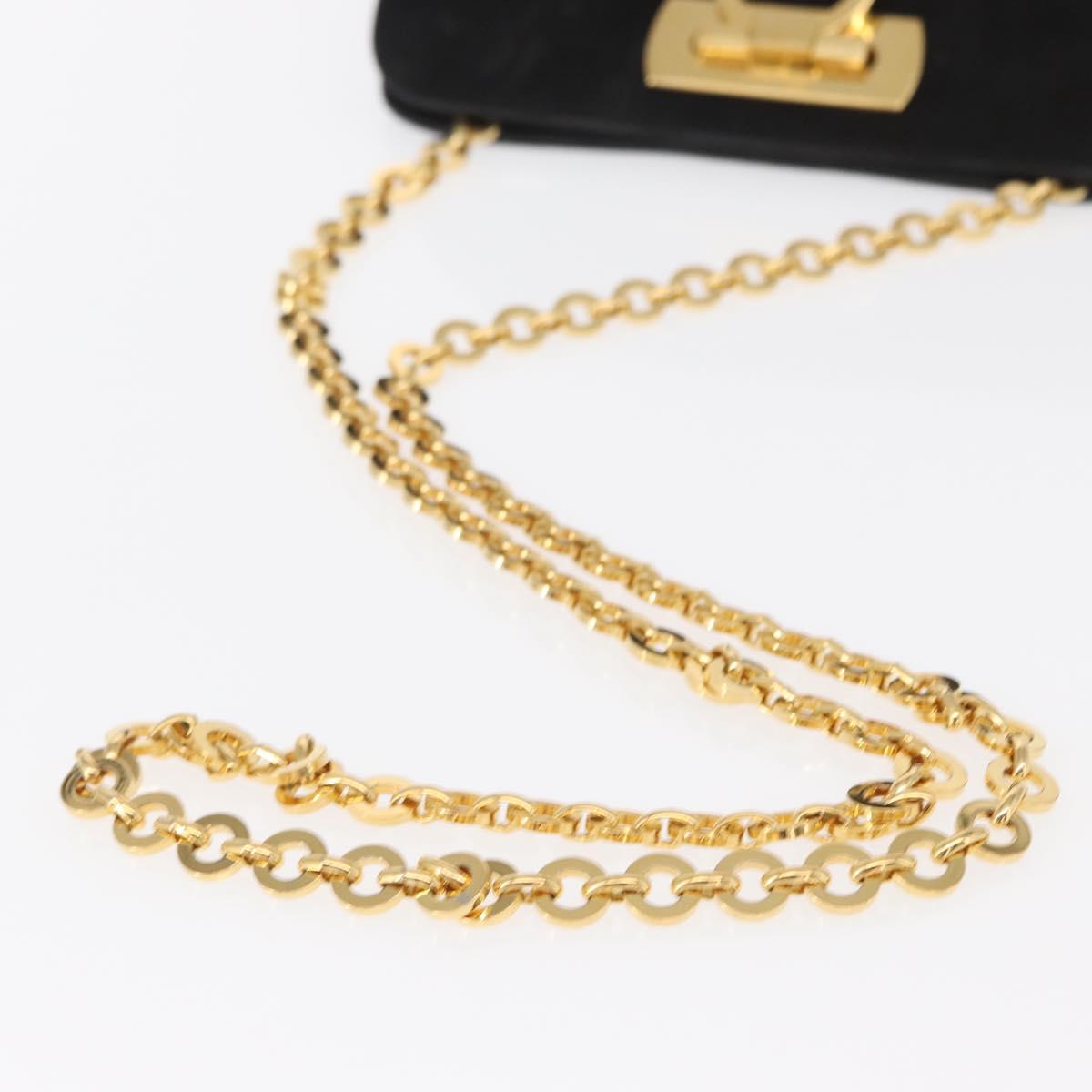 Ferragamo Black Suede Shoulder Bag