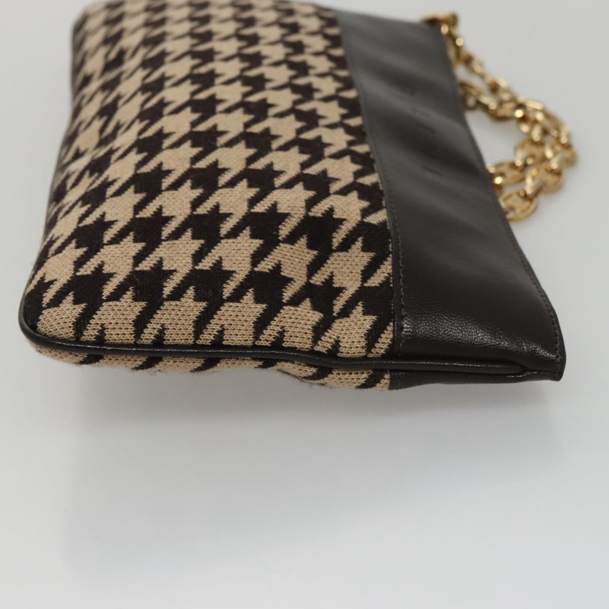Celine Houndstooth Chain Clutch Bag