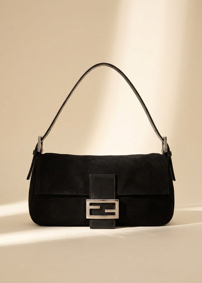 Fendi Black Nylon Baguette
