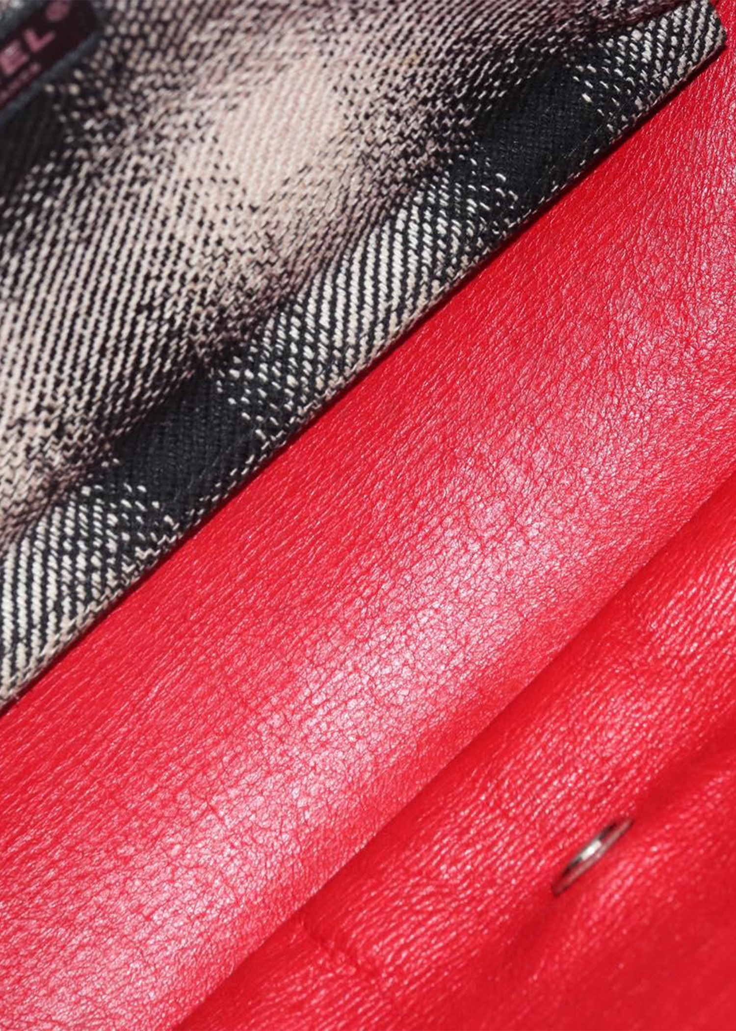 Chanel Tweed & Red Leather Flap Bag