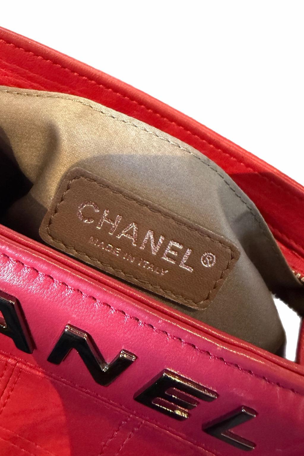 Chanel Red Leather Handbag