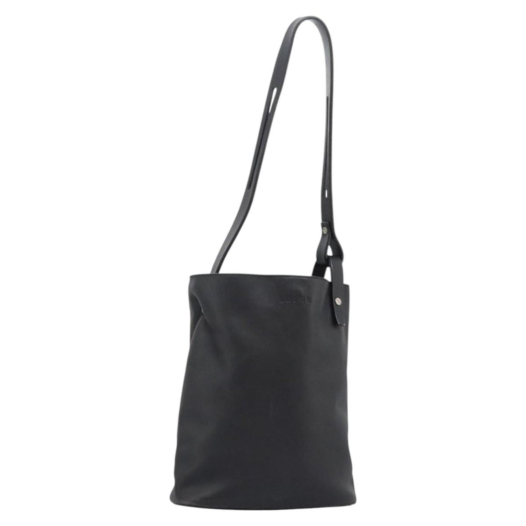 Loewe Black Leather Bucket Tote