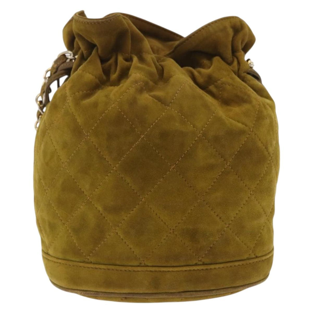 Chanel Green Suede Tassel Shoulder Bag back