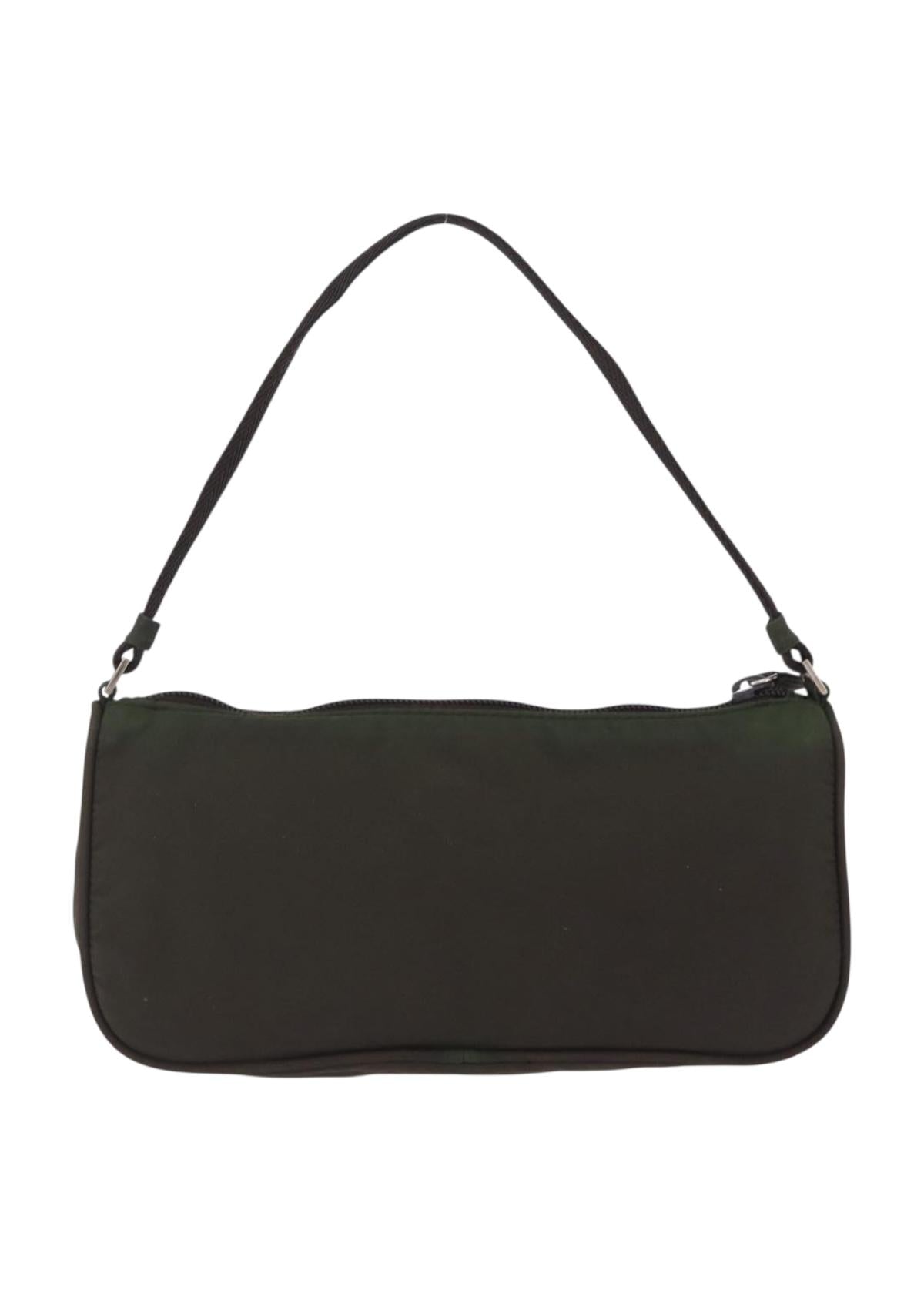 Prada Hunter Green Nylon Pochette back