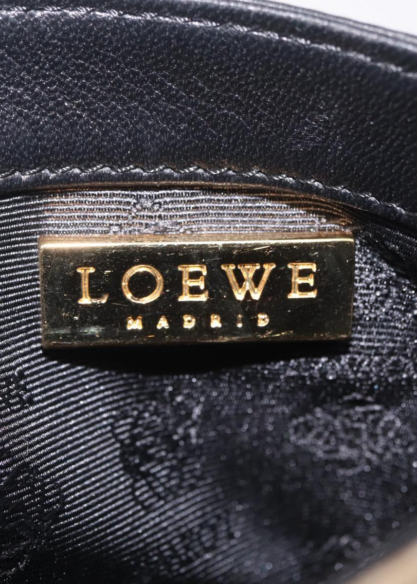 Loewe Leopard Ponyhair Mini Tote brand stamp