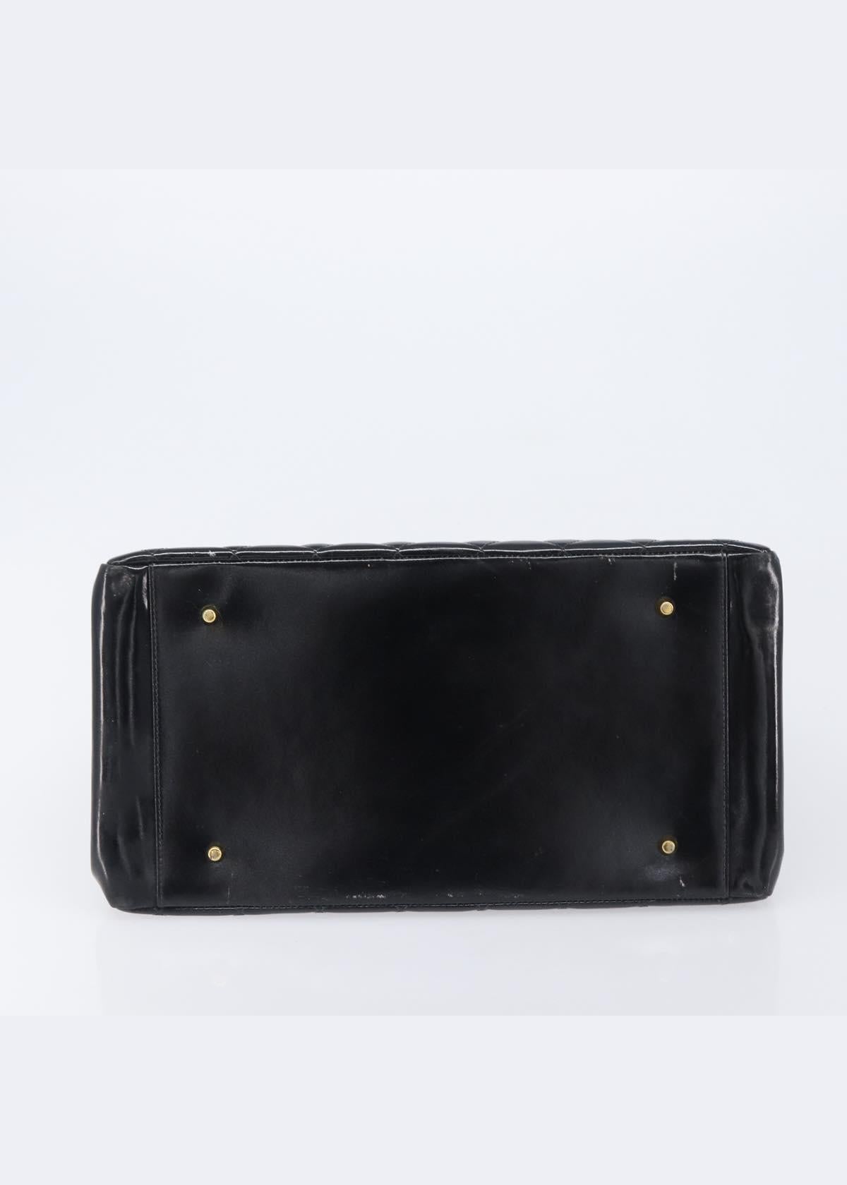 Chanel Black Patent Grand Shopping Tote base