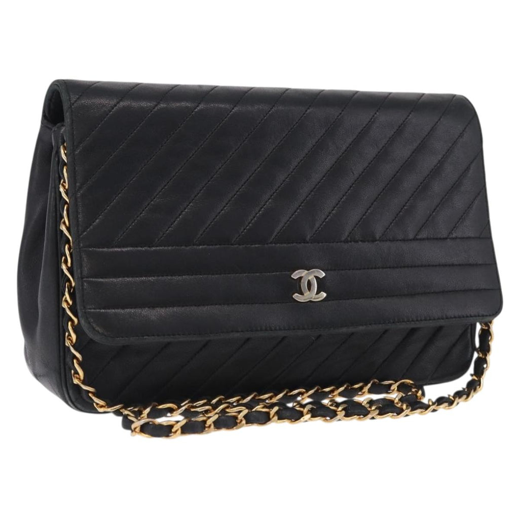Chanel Black Chevron Stitch Flap Bag photo 2