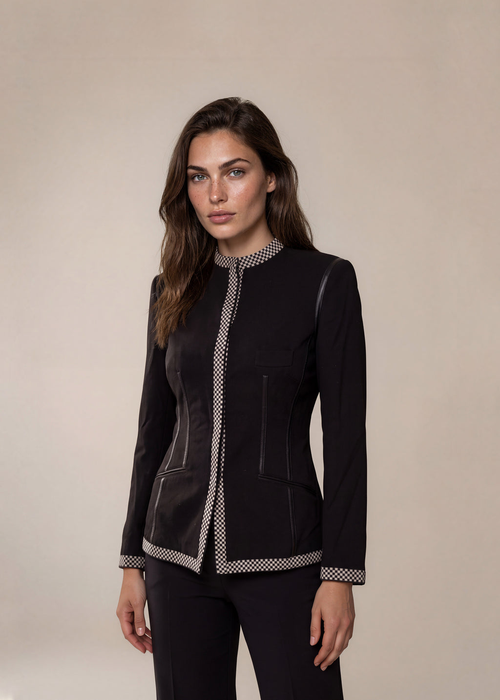 Alexander McQueen Black and Checkered Blazer
