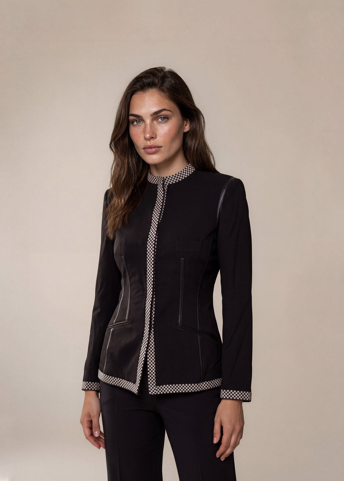 Alexander McQueen Black and Checkered Blazer