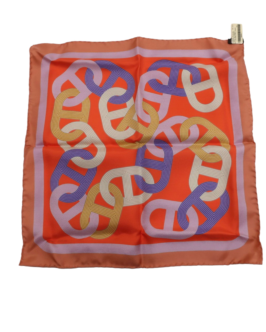 Hermès Mini Orange Patterned Scarf