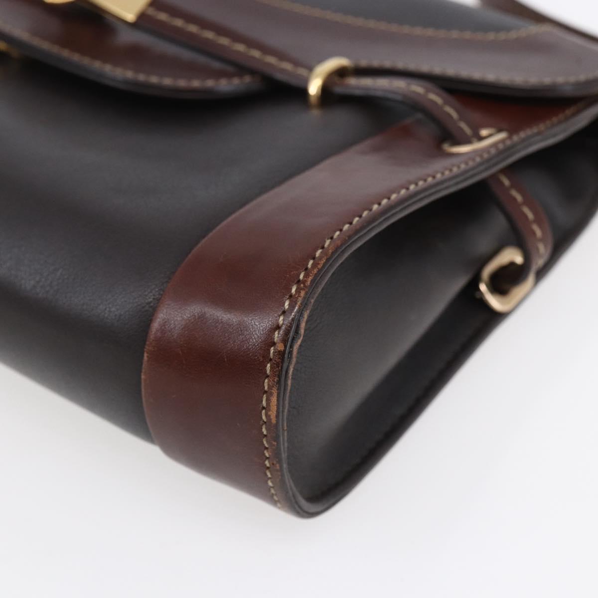 Ferragamo Black and Brown Crossbody