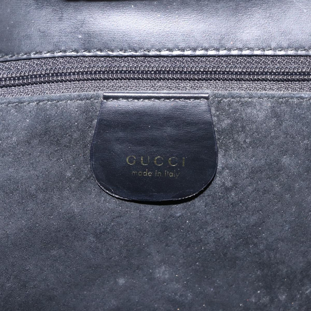 Gucci Tom Ford Black Suede Shoulder Bag interior brand stamp