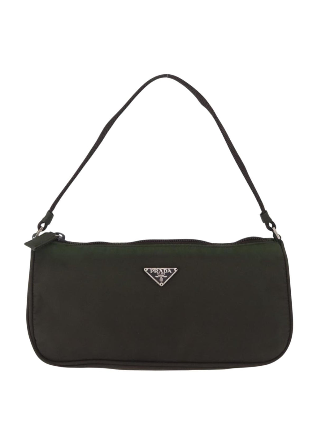 Prada Hunter Green Nylon Pochette front