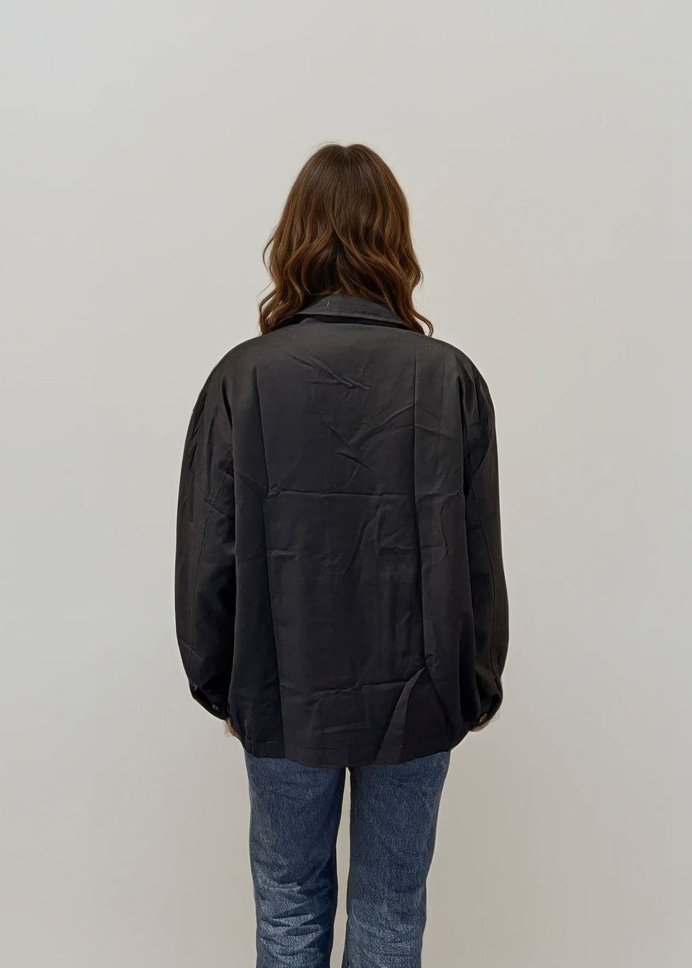 YSL Dark Navy Bomber with Checked Lining