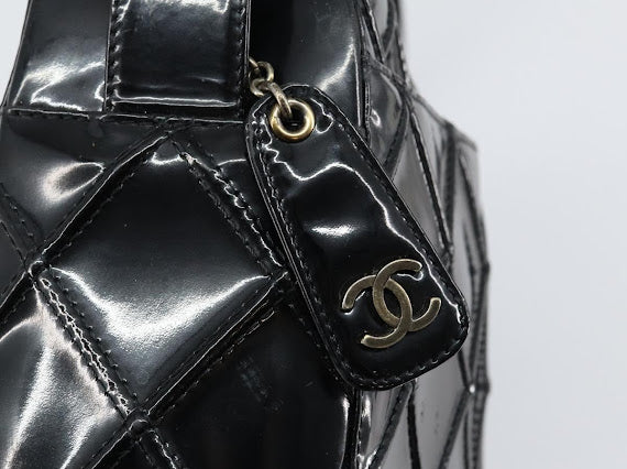 Chanel Black Patent Shoulder Bag