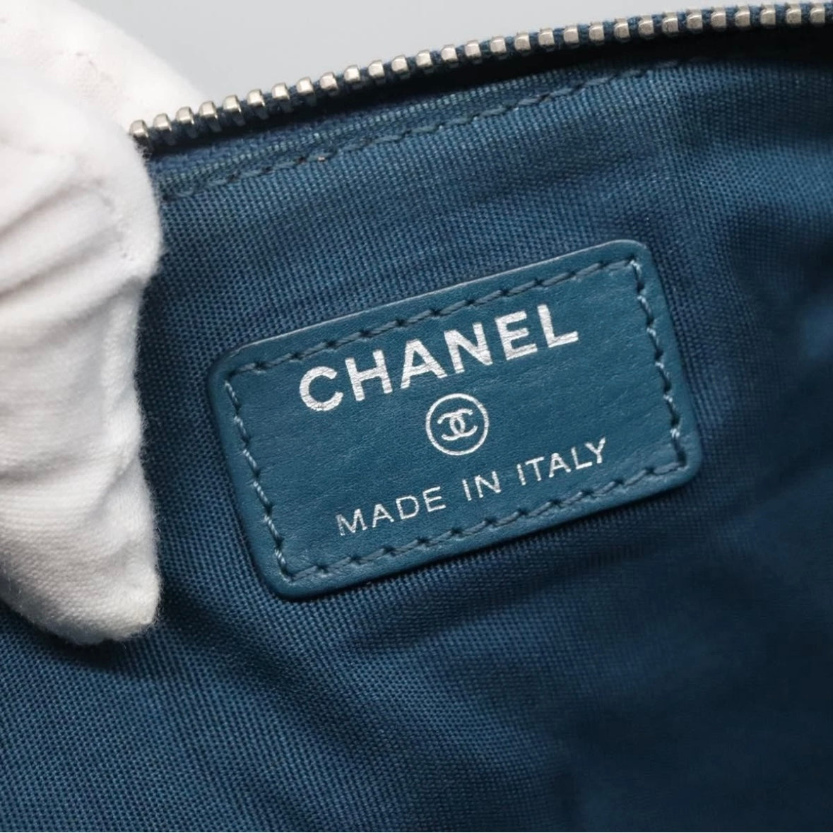 Chanel Blue Leather Clutch