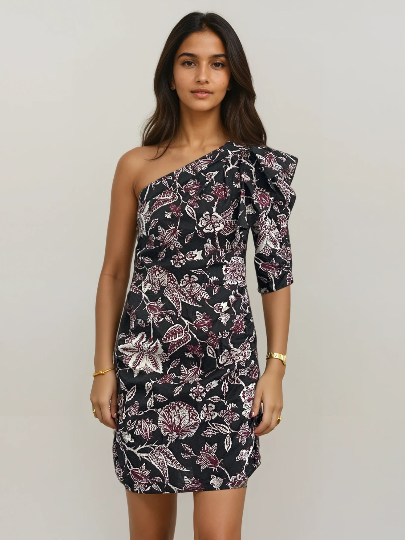 Isabel Marant Floral One Shoulder Dress