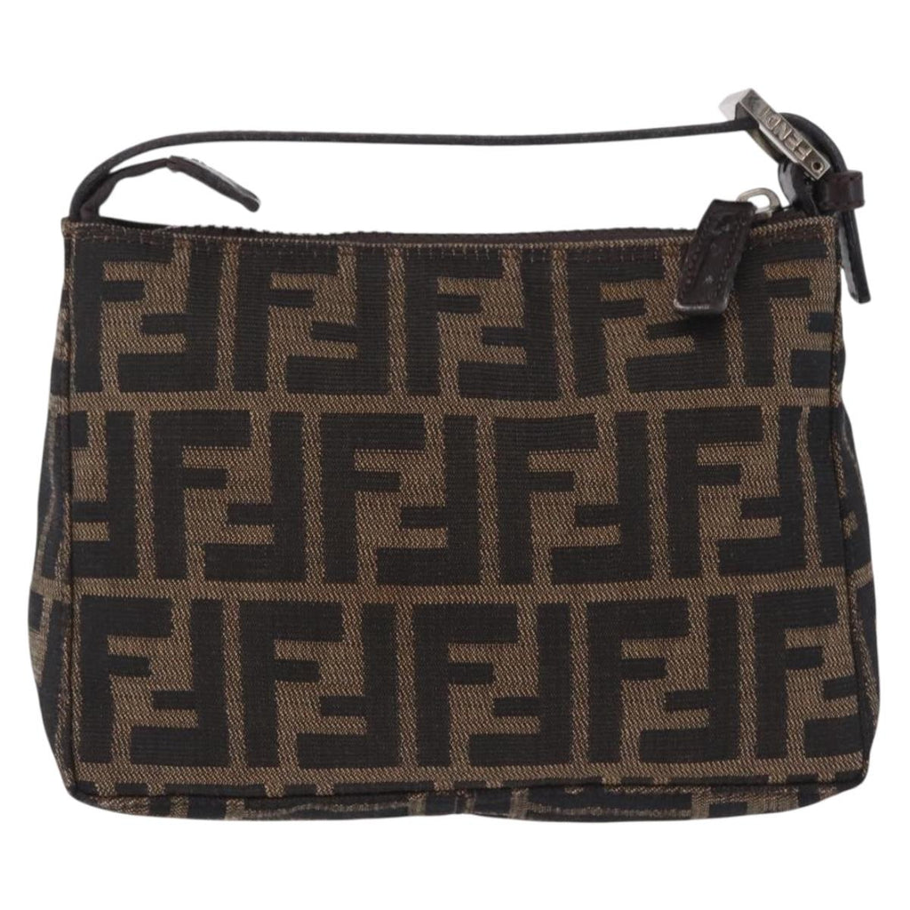 Fendi Brown Zucca Canvas Pochette back