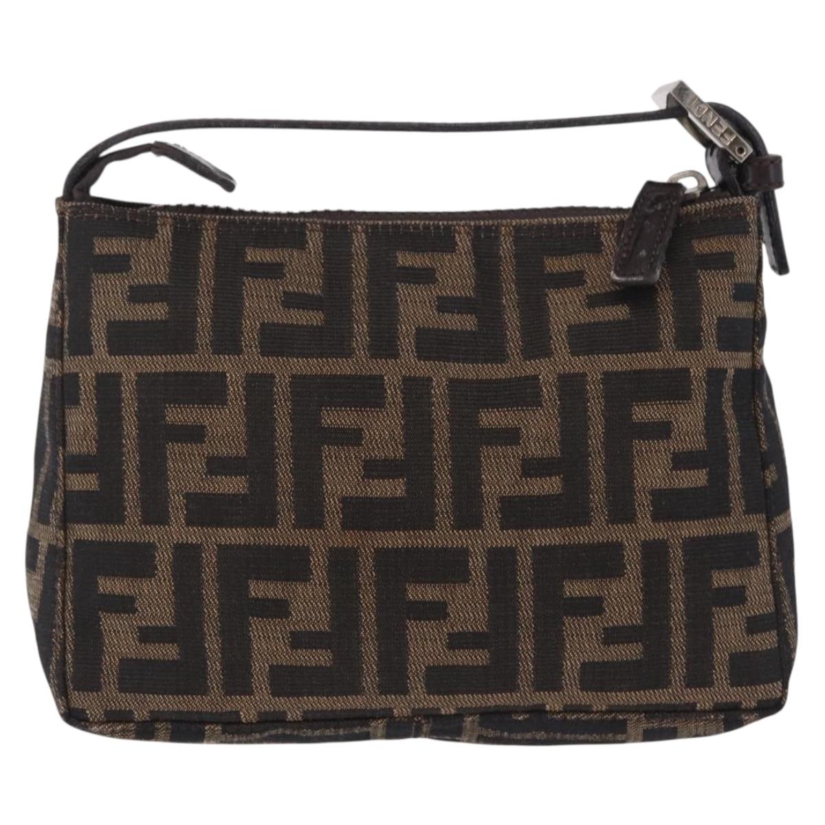 Fendi Brown Zucca Canvas Pochette back