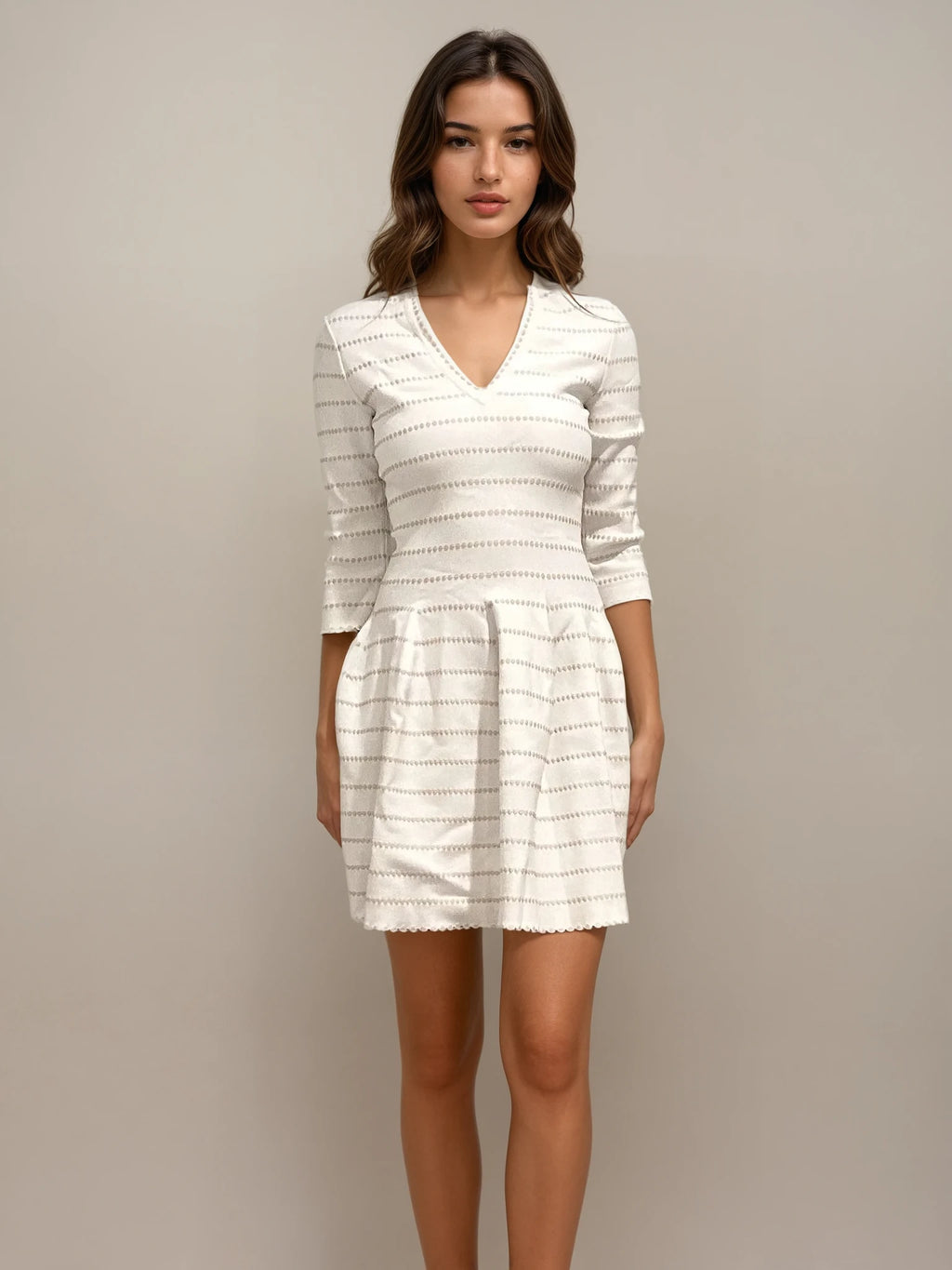 Alaïa Cream Dot Dress