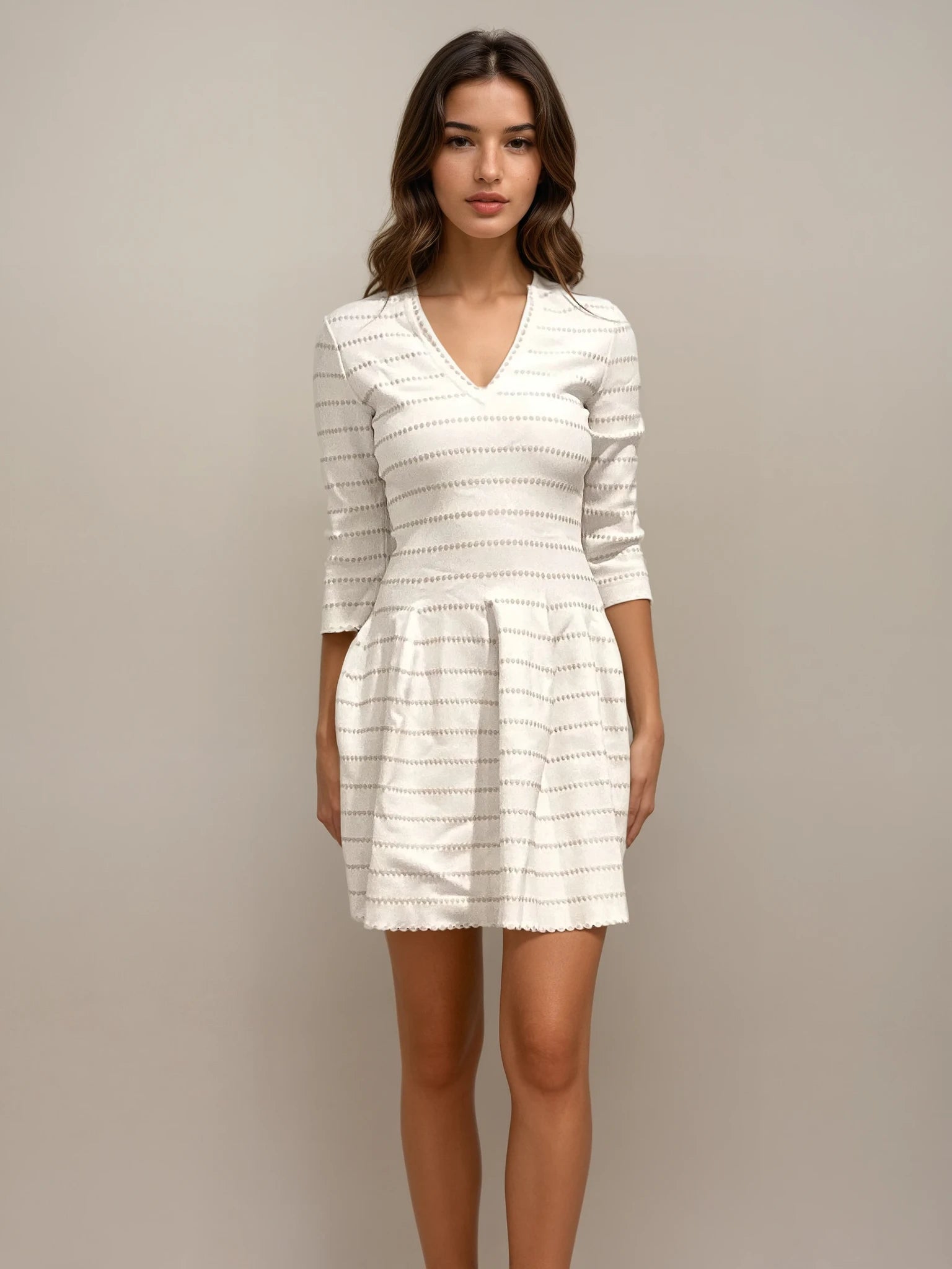 Alaïa Cream Dot Dress
