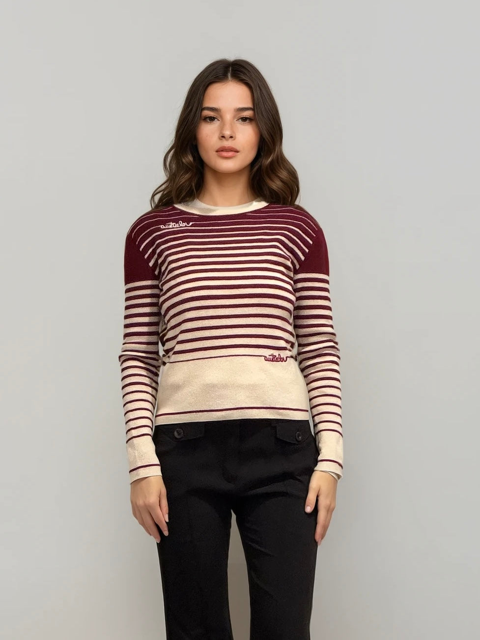 Valentino Red and Cream Sweater