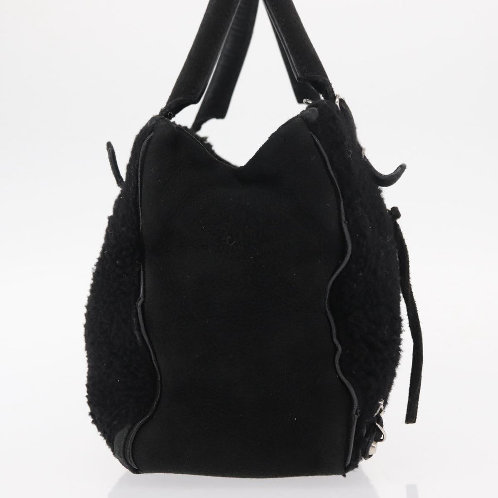 Balenciaga Black Shearling City Bag