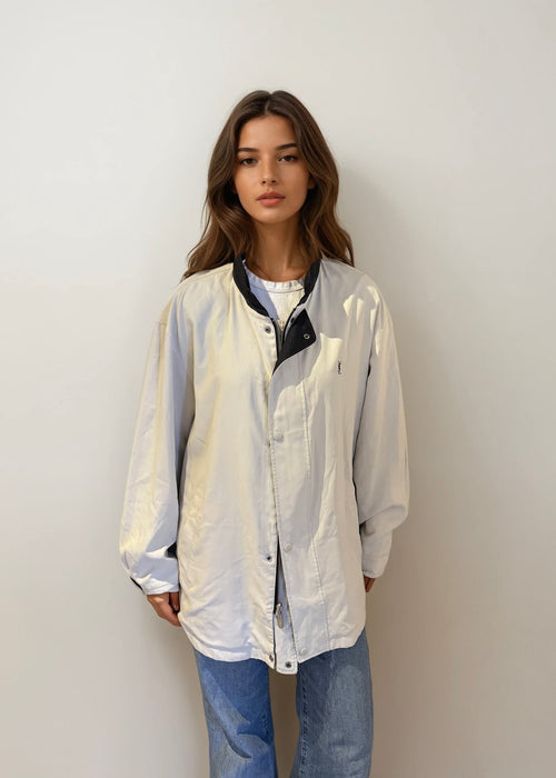 YSL Navy and White Reversible Windbreaker Bomber