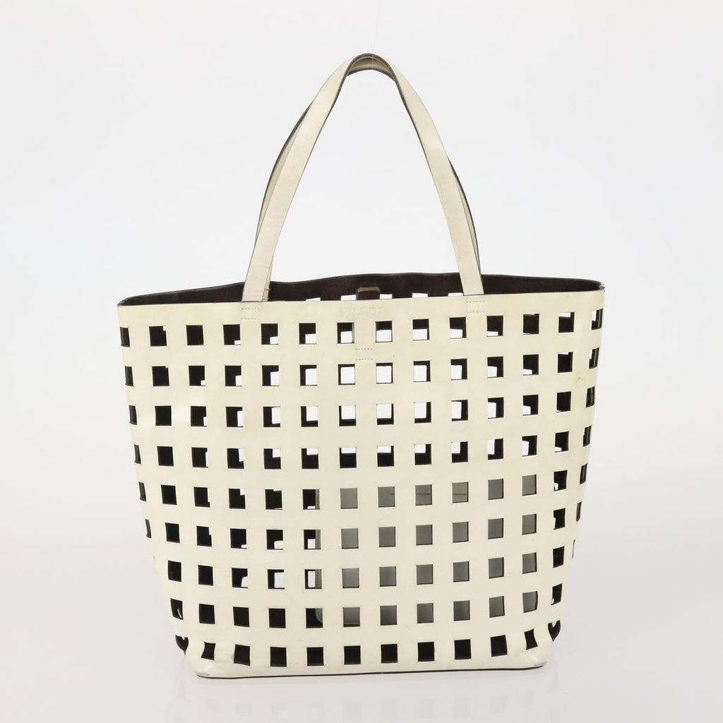 Prada White Lasercut Tote