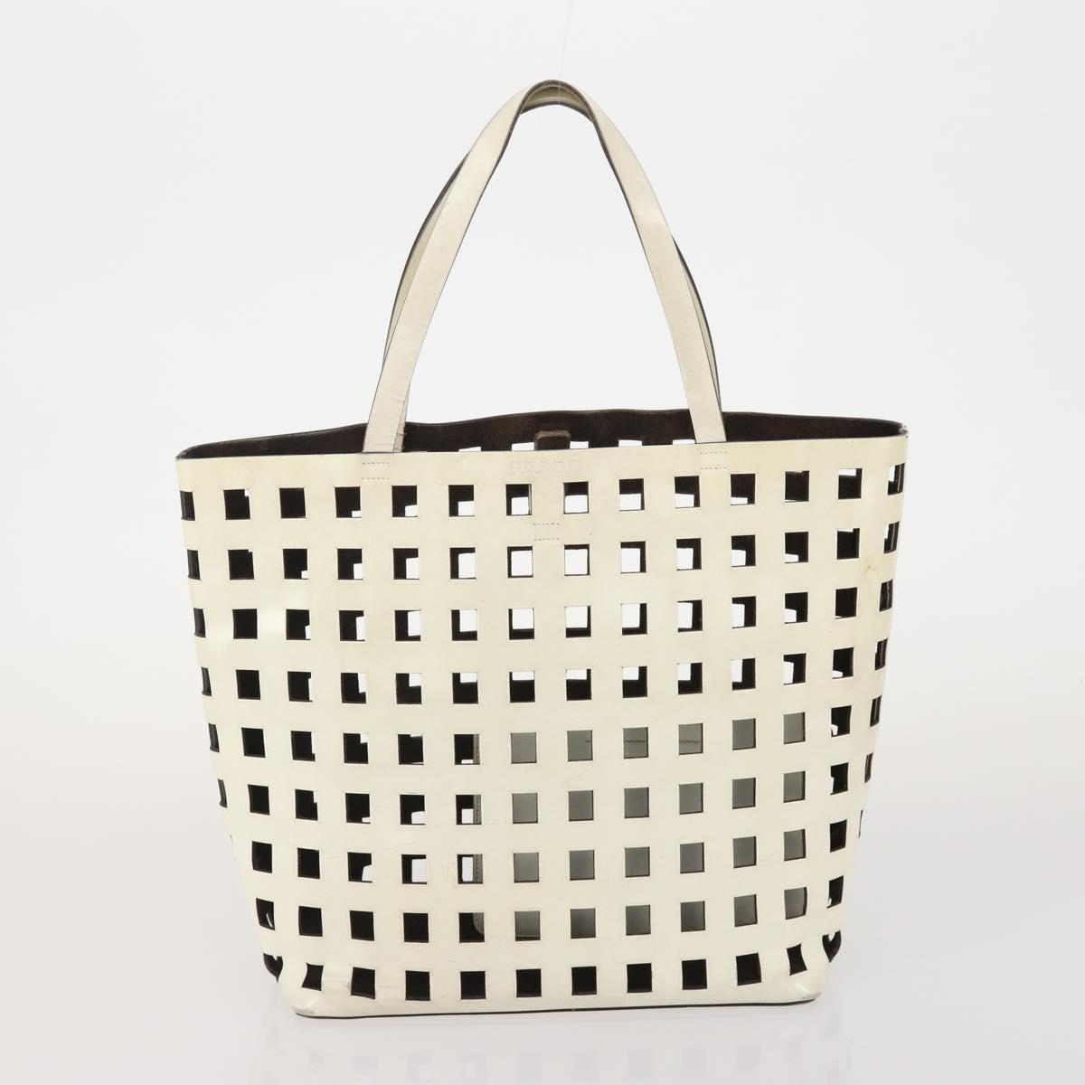 Prada White Lasercut Tote