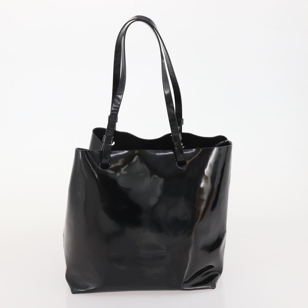 Prada Black Patent Leather Bucket Tote
