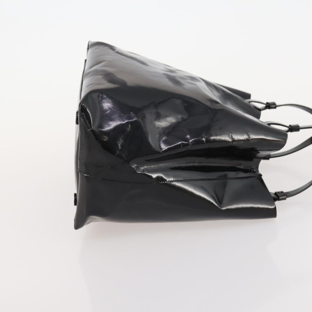 Prada Black Patent Leather Bucket Tote
