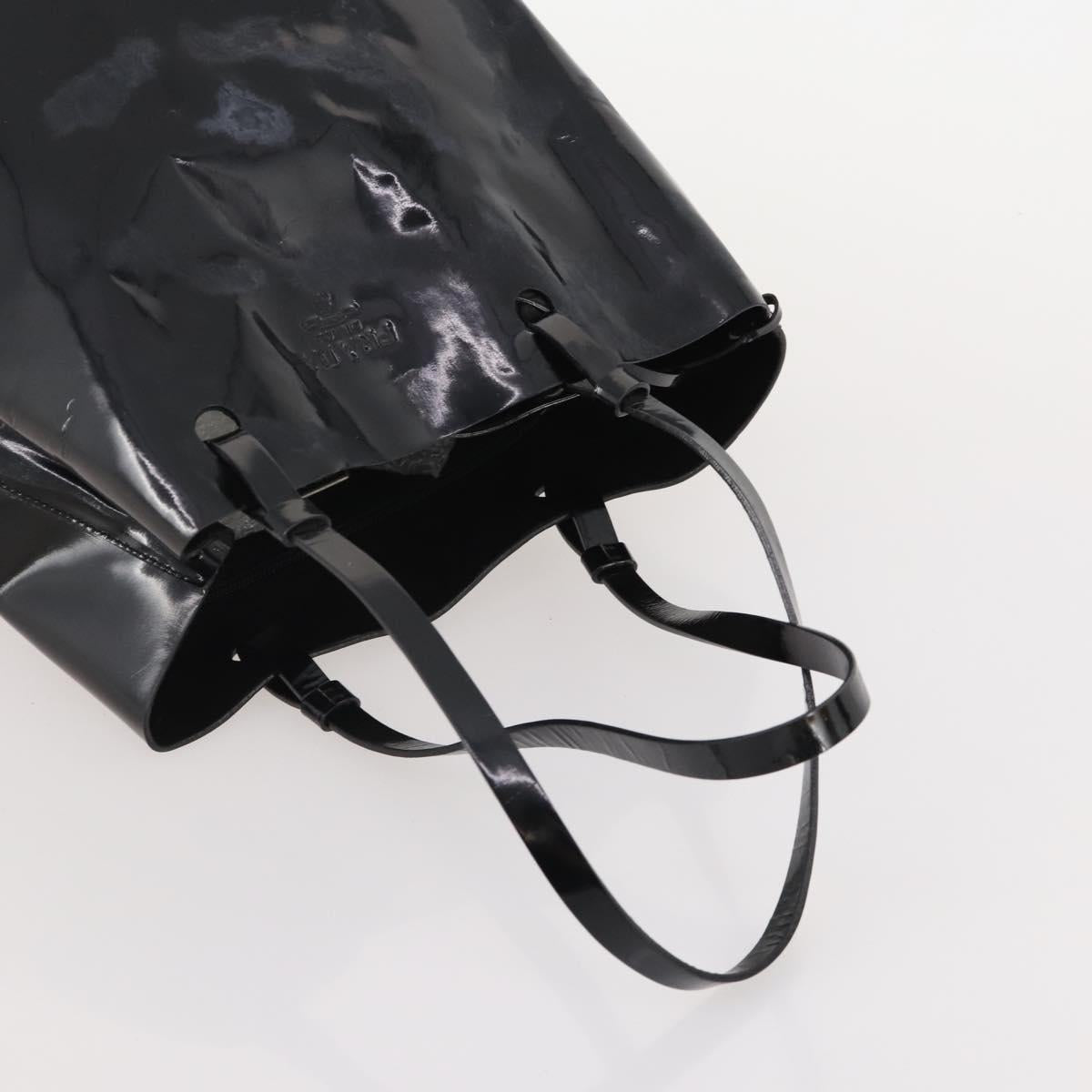 Prada Black Patent Leather Bucket Tote