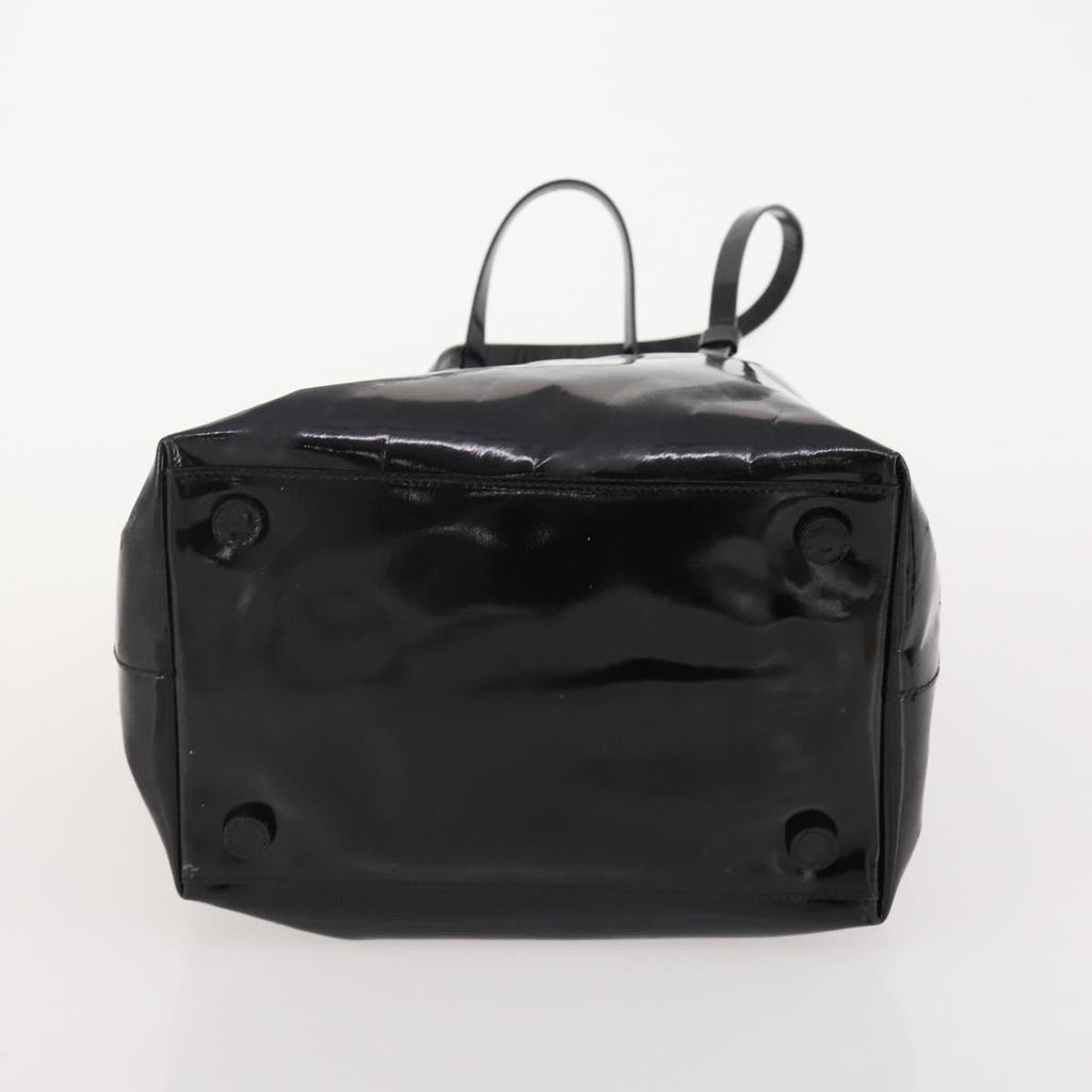 Prada Black Patent Leather Bucket Tote